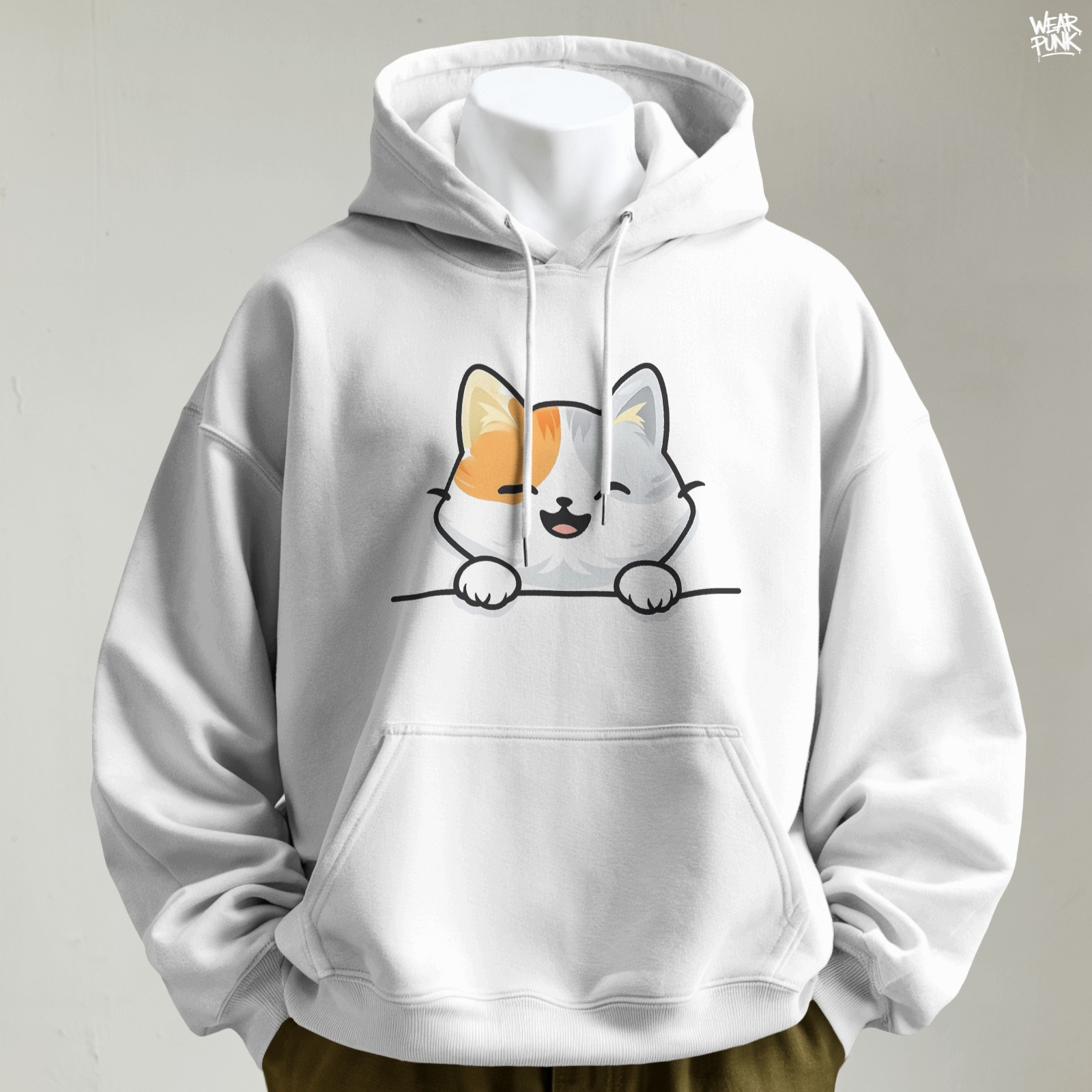 Kitty Cat - Oversized Hooded Sweatshirt