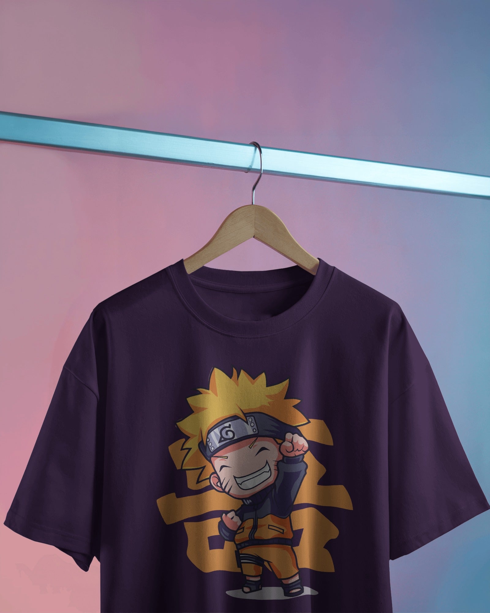 Mini Naruto Graphic Printed Oversized T-Shirt