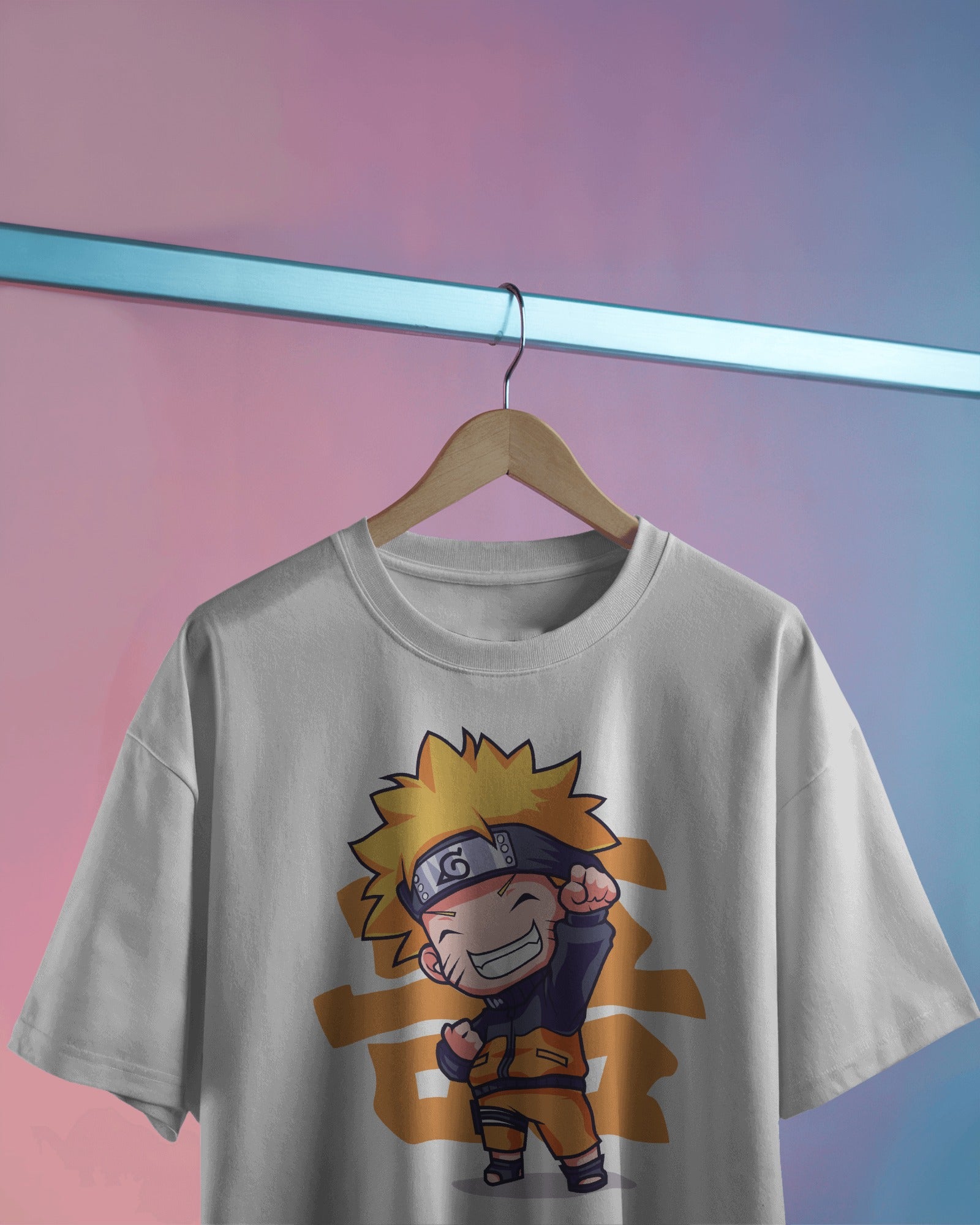 Mini Naruto Graphic Printed Oversized T-Shirt